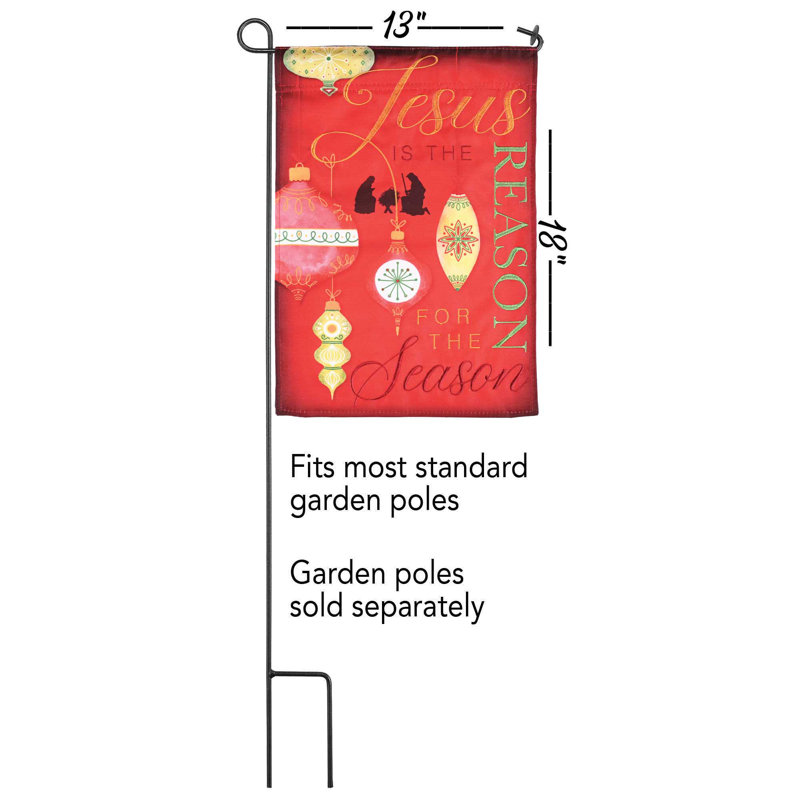 Drapeau de jardin en polyester 18 po x 13 po Saray
