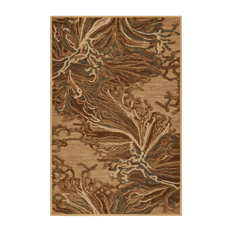 Tapis brun lavable à la machine, Rectangulaire 2 pi x 3 pi