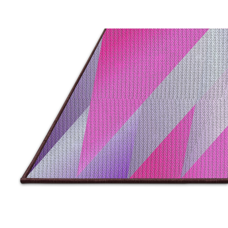 Tapis rose à motifs/mauves de zone Yemina, Rectangle 7 pi x 10 pi