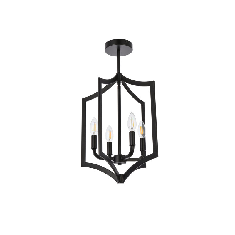 Luminaire suspendu 4 lumières Ayoka, Noir