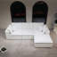 Canapé modulaire 108,3 po x 68,9 po - Canapé 4 pièces en velours côtelé moelleux gratuit pour salon, chambre à coucher, appartement, sans assemblage requis, blanc