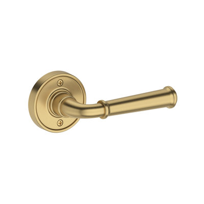 Dunsmoor Passage Lever with Recessed Round Rose in Lifetime (PVD) Satin Brass
