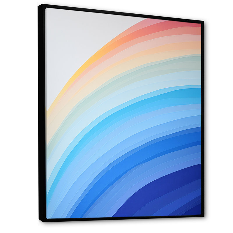 Arc-en-ciel coloré de simplicité I - art mural toile arc-en-ciel, Cadre flottant noir, H 32 po x l 24 po x P 1 po