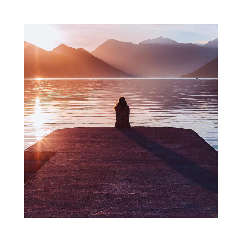 Le coucher de soleil est le plus important ! par Hobopeeba-impression, Pas de tapis, H 12 po x l 12 po x P 0,75 po
