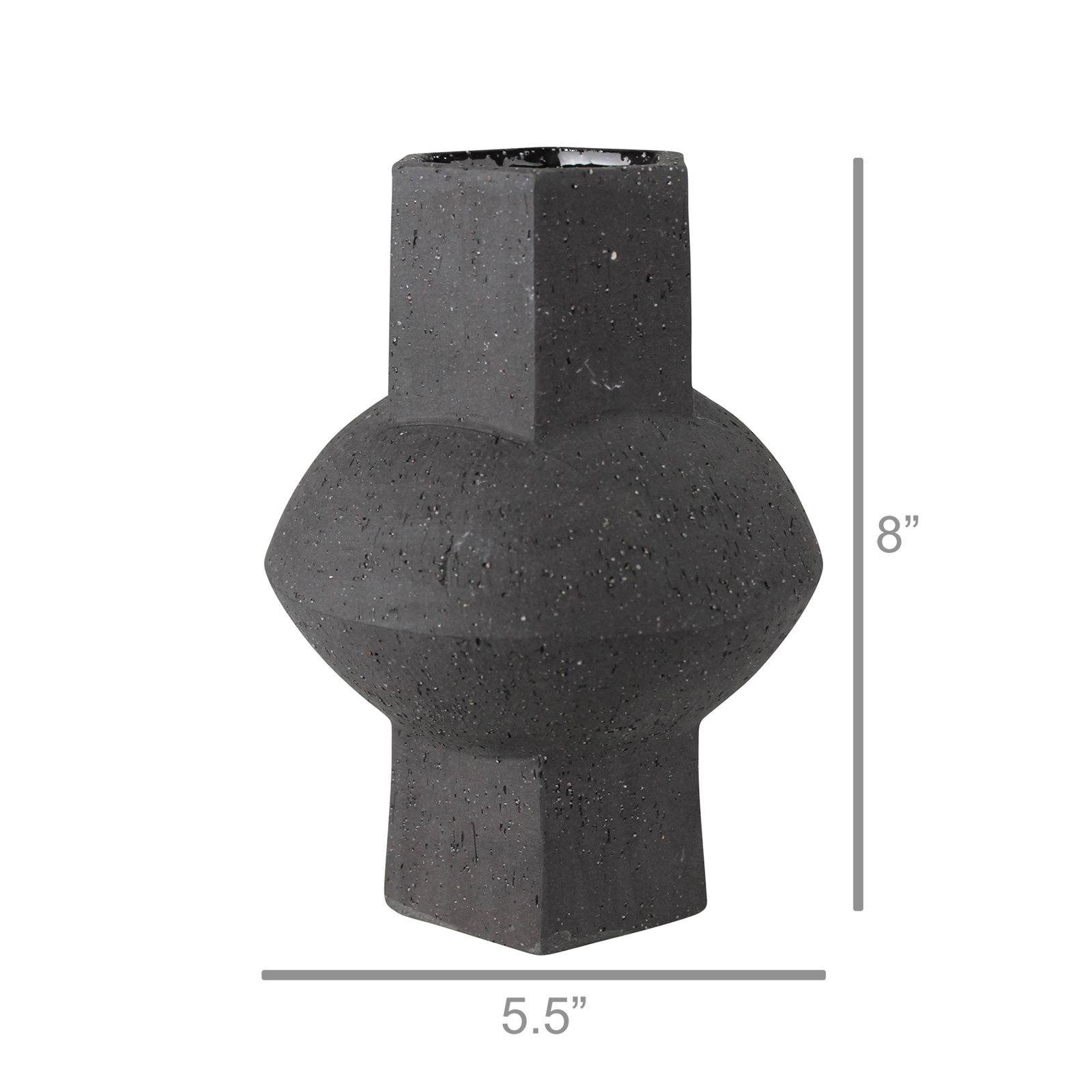Dahlen Ceramic Table Vase, Black