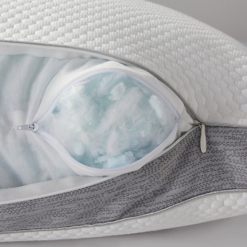 Bryt White and Gray Gel Foam Side Sleeper Pillow