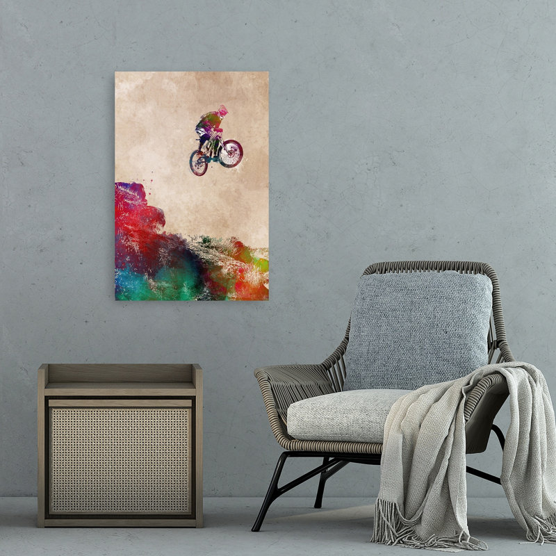 «Extreme Bike Jump», art mural contemporain, 36" H x 24" W