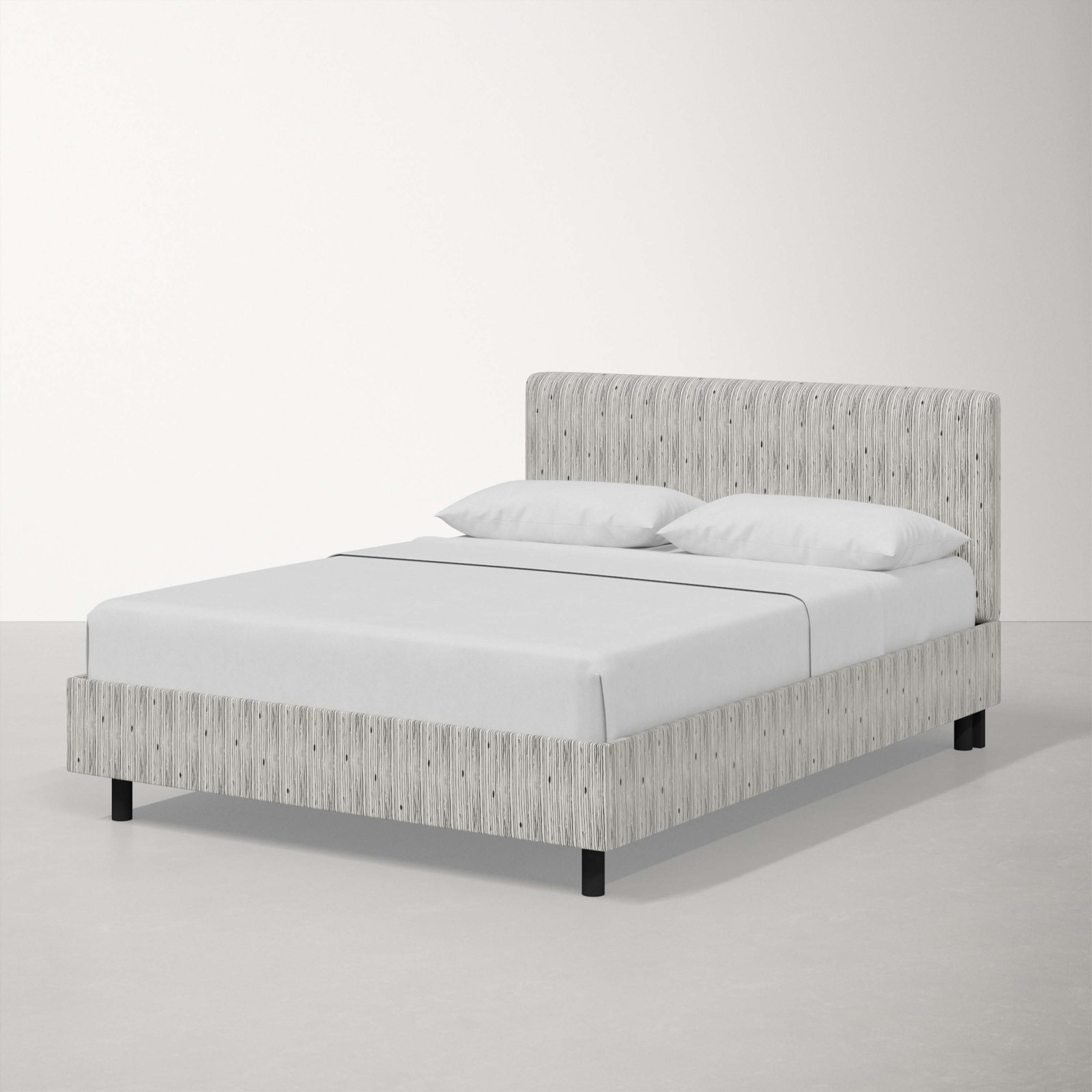 Eisley Cotton Upholstered Bed, Twin, Shibori Stripe Ink