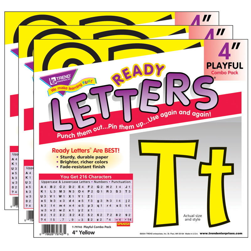 Playful Combo Ready Letters, Yellow