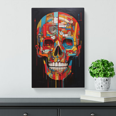 Skull Dadaism Art - Wrapped Canvas