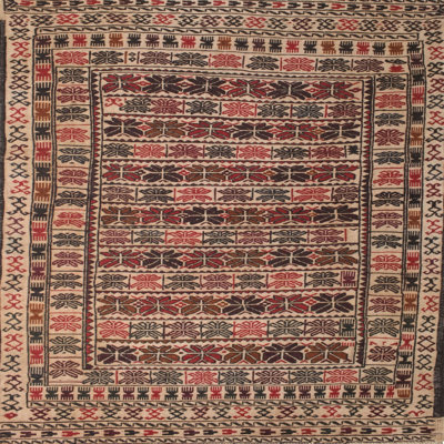 Tapis traditionnel rouge / beige