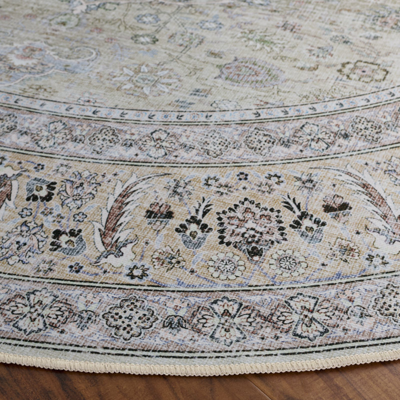 Tucson 222 Performance Machine Washable Oriental Rug, Round 6'