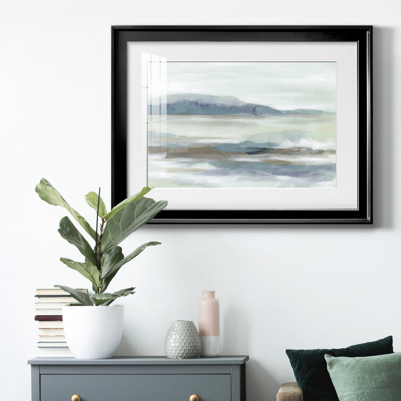 «Soft Shores II», reproduction encadrée de qualité supérieure - prête à être accrochée, Noir, H 22,5 po x l 30,5 po x P 1 po