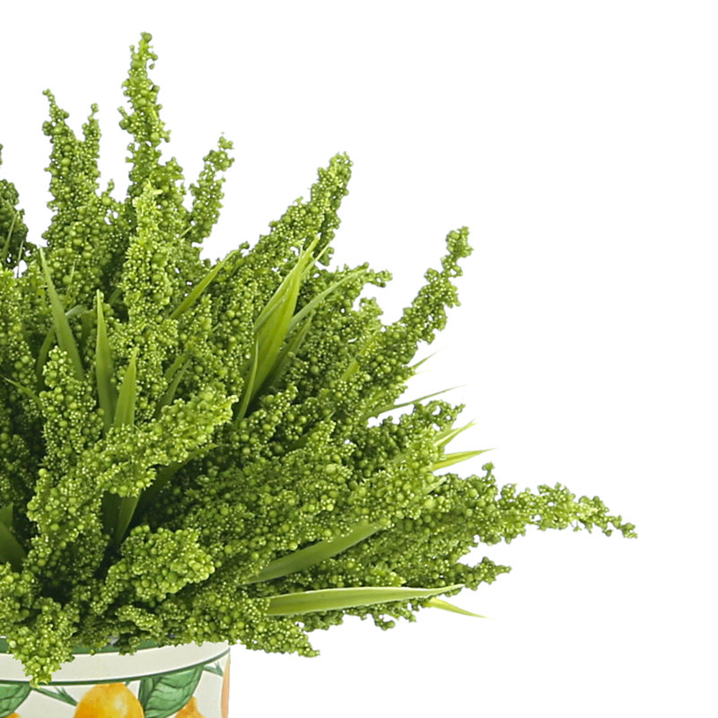 Heather Arrangement In A Glass Vase With Lemon Label