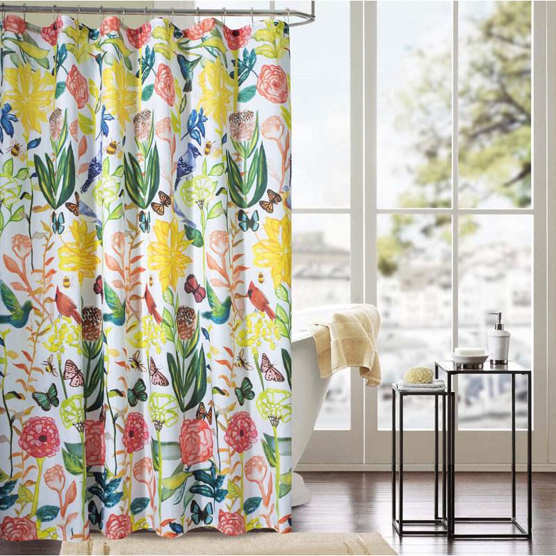Rideau de douche simple antiodeur tropical Layla