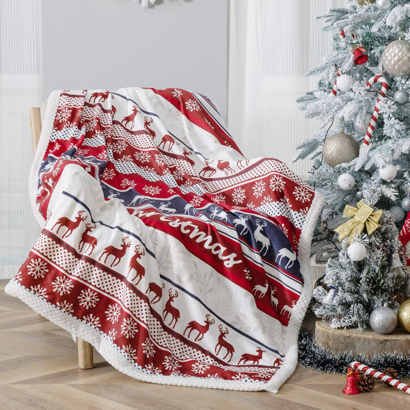 Jeté en flanelle Christmas, L 60 po x L 80 po