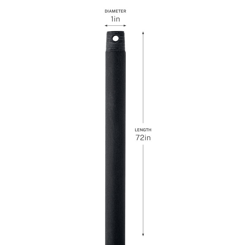 72" Weathered Zinc Ceiling Fan Downrod, 72" H x 0.75" W