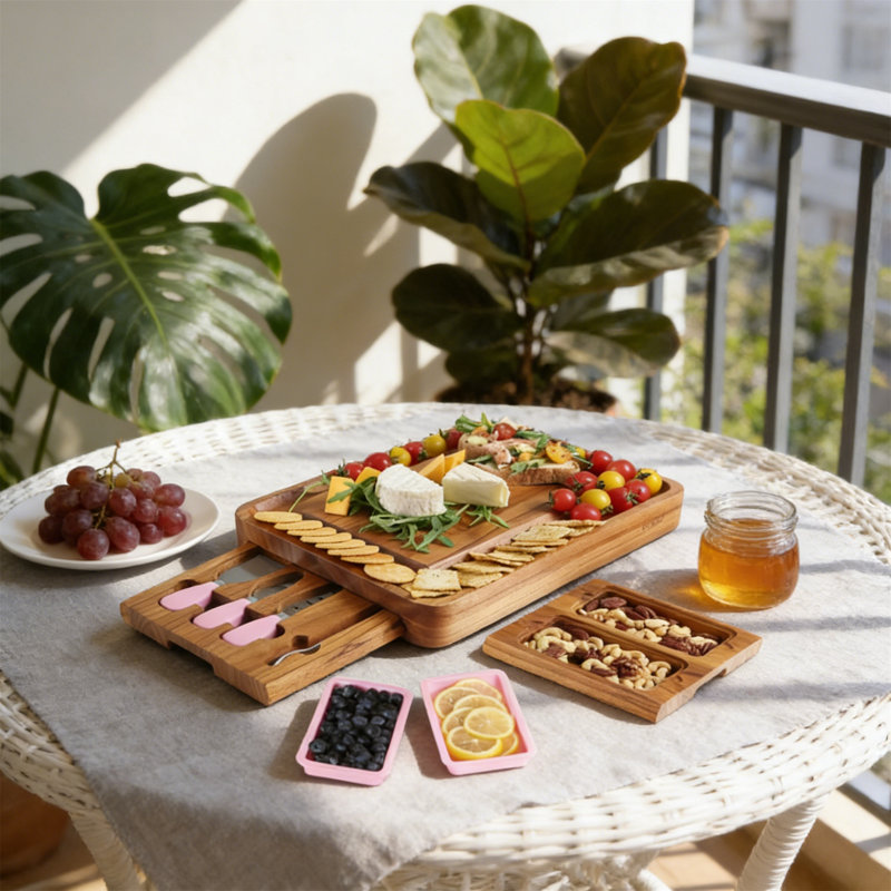 Cheese Board Set With Marble Slate & Snack Trays – Ideal For Entertaining & Gifting
