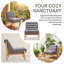 Fauteuil d'appoint Fluffy Shearling Style avec structure en bois massif, coussin intégré, confort moderne-1108509253