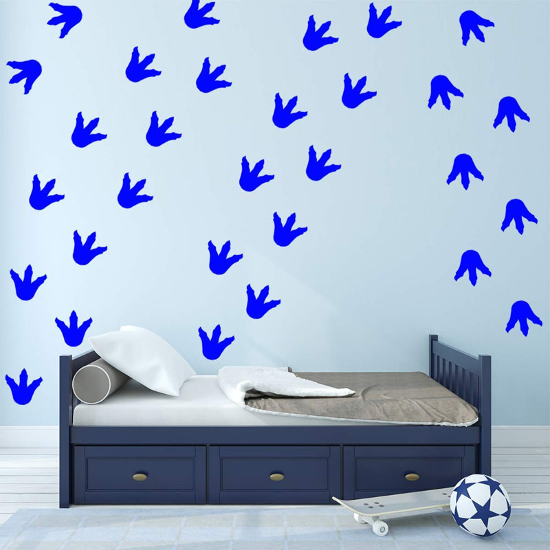 Autocollant mural empreintes Clemons, Bleu