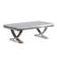 Table basse Wety, plateau en faux marbre, base piédestal chromée, 51 po