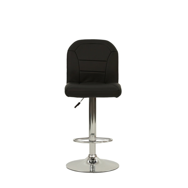 Tabouret de bar en similicuir noir avec look moderne et siège réglable