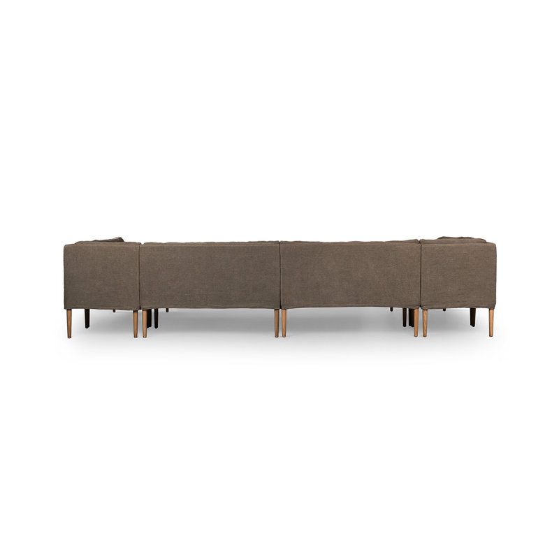 Aurelia 6-Piece Sectional, Broadway Coffee Linen, 34.5" H x 152" W x 75" D