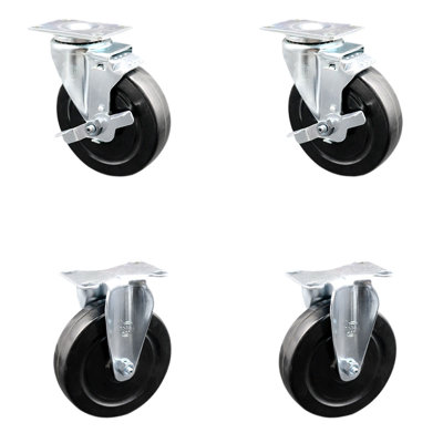 4 Piece Hard Rubber Caster Set