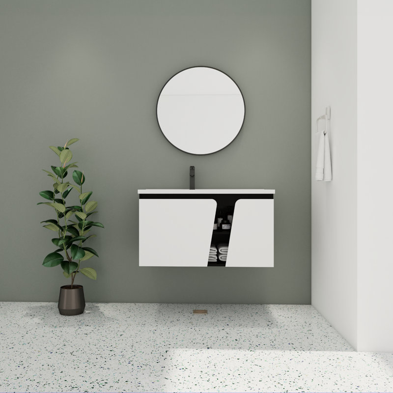 Ensemble de meuble-lavabo simple 40,07 po avec plateau en pierre Kendarious