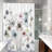 Floral Shower Curtain with Hooks Included