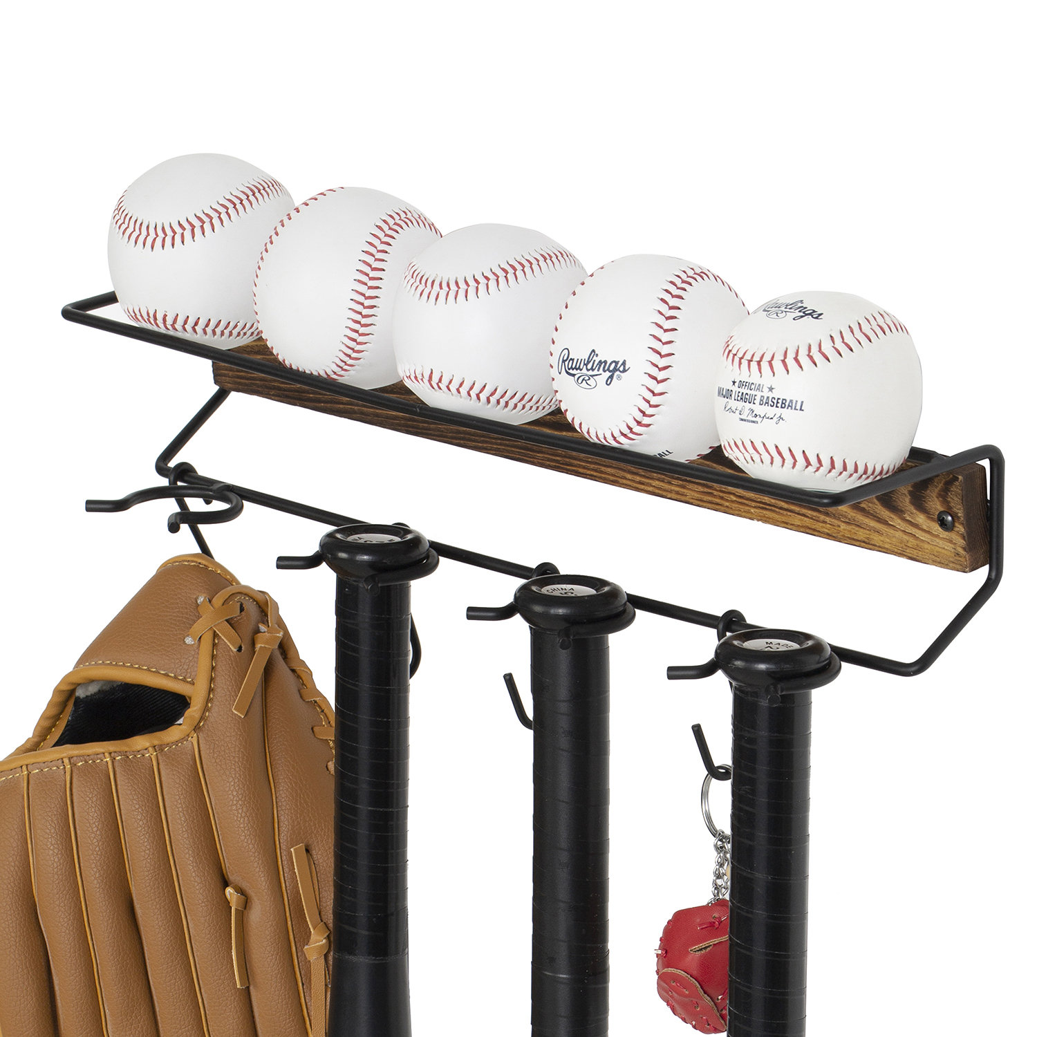 17 Stories Wall Mounted Sports Rack w/ Hook | Wayfair