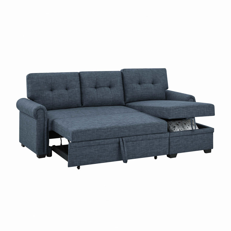 86" Linen Blend Upholstered Sleeper Sofa