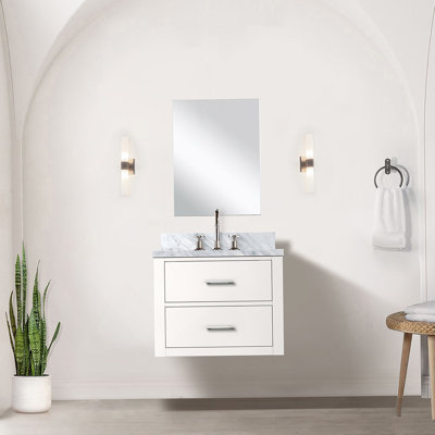 Meuble-lavabo simple. P, comptoir en acrylique, po Ensemble miroir et robinet