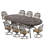 Tauren 8 - Person Patio Dining Set with Oval Table , Cushions Included-1565017768