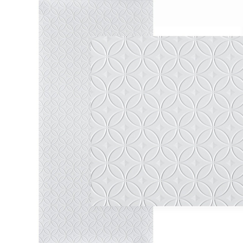 MirroFlex céleste de 4 pi x 8 pi Panneaux muraux PVC PVC 3D - Blanc brillant (32 pieds carrés / feuille)