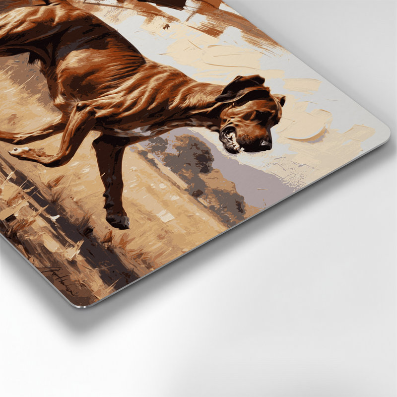 Chiens rhodésiens Ridgeback, art mural en métal brun, H 24 po x l 36 po