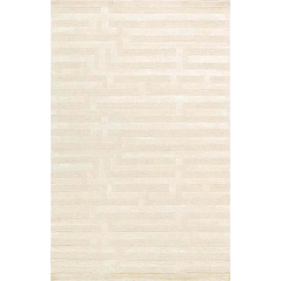 Tapis rectangulaire en coton / laine noué à la main de couleur unie 8 pi 9 po x 11 pi 9 po Ternate