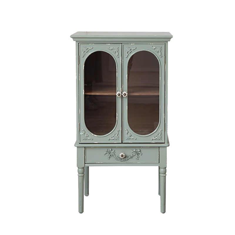 Retro Green Manufactured Wood Accent Cabinet, Green