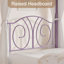 Lit simple à baldaquin en métal avec tête de lit et rangement, lit plateforme pour enfants moderne-265004659