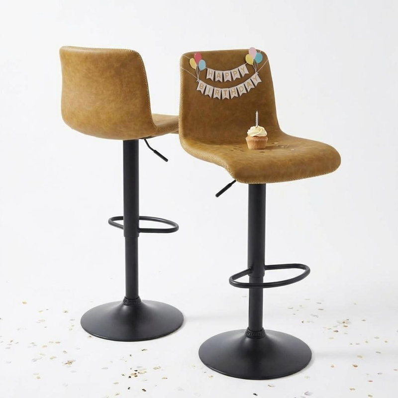 Swivel Yes Bar Stool, Yellow, 2