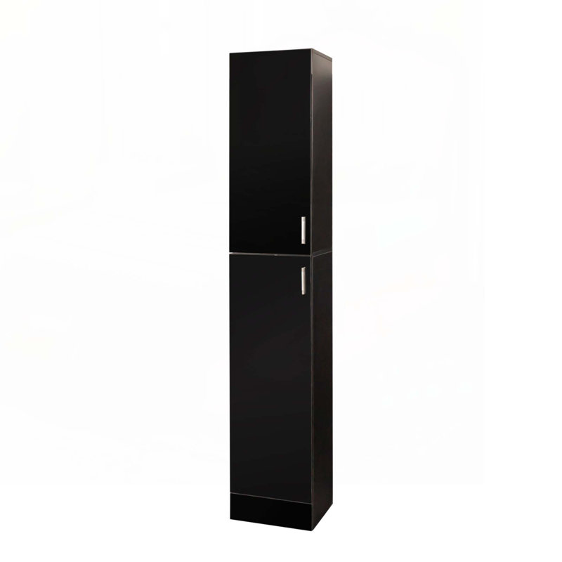 Armoire autoportante avec tablettes réglables et deux portes pour la cuisine et la salle à manger, Noir, noir, noir, noir