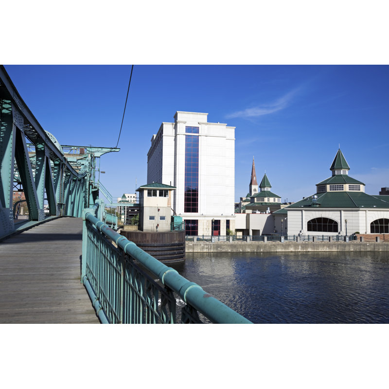 Bridge View Of Downtown Joliet, Illinois by Benkrut - Wrapped Canvas Print, 30cm H x 46cm W x 3.8cm D