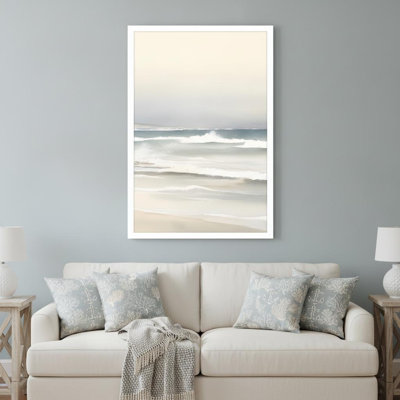 «Ocean Breeze», art mural blanc encadré