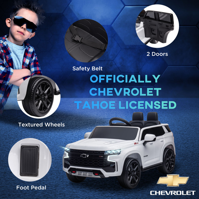 Aosom White 12V Electric Ride-On Car with Remote Control