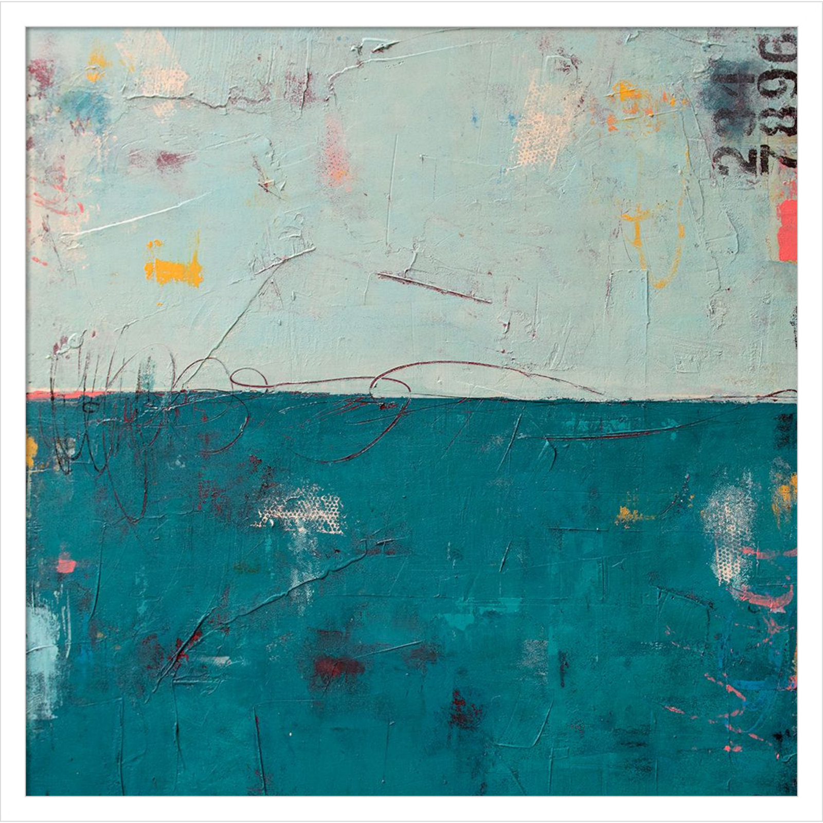 Blue Bay Hideaway Print by Erin Ashley, White, 25" H x 26" W