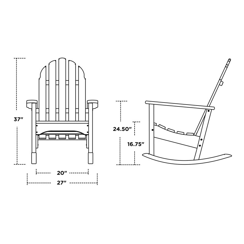 Chaise berçante classique Adirondack POLYWOOD, Tangerine