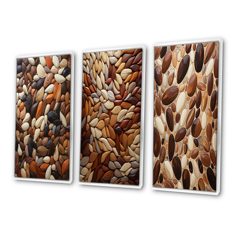 Collage de pierres de ballet Beans, Cadre flottant blanc, H 40 po x l 60 po