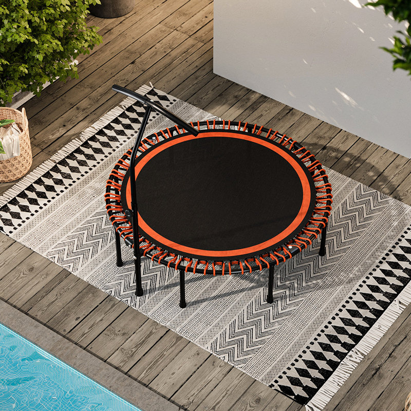 Freeport Park ft Round Backyard Trampoline, Black/Orange