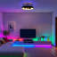 Ventilateur de plafond 18 po 5 pales RVB avec lumière DEL à intensité variable et télécommande, fandelier réversible à 6 vitesses