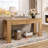 60 Inch Light Oak Console Table with 2 Drawers and Side Shelves, Farmhouse Entryway Sofa Table